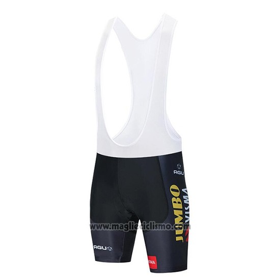 2020 Abbigliamento Ciclismo Jumbo Visma Giallo Nero Manica Corta e Salopette